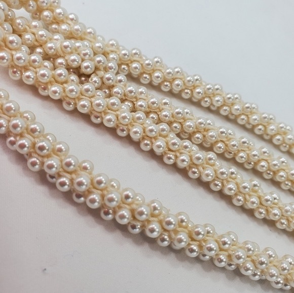 VINTAGE Handmade Crocheted Pearl Beads Necklace 28 - Picture 8 of 11